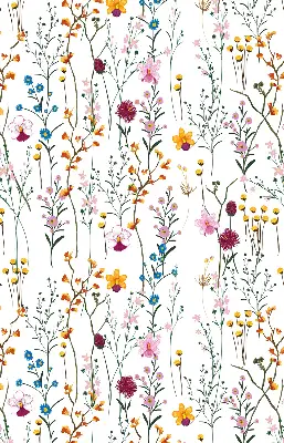 Modern roller blind with a colorful floral pattern