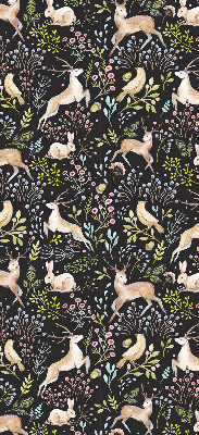 Roller blind for large window Roe deer birds and rabbits