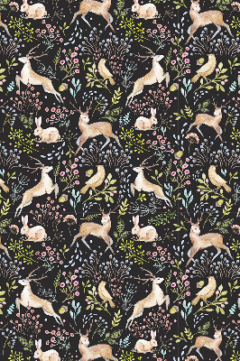 Roller blind for large window Roe deer birds and rabbits