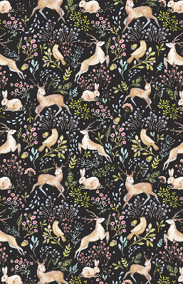 Roller blind for large window Roe deer birds and rabbits