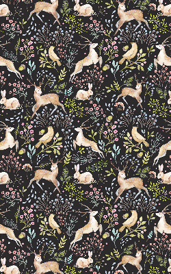 Roller blind for large window Roe deer birds and rabbits