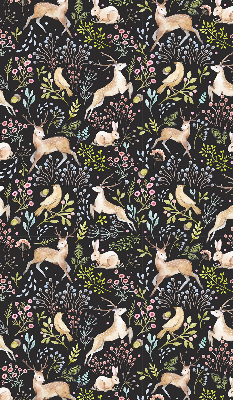 Roller blind for large window Roe deer birds and rabbits