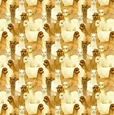 Modern roller blind with an alpacas herd pattern
