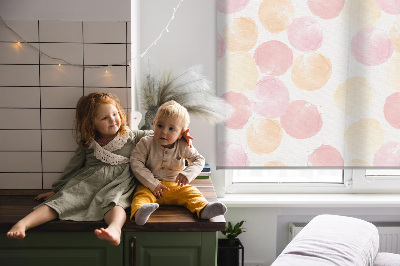Roller blind for large window Colorful spots