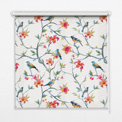 Fabric roller blind Birds on the twigs