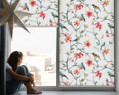Fabric roller blind Birds on the twigs
