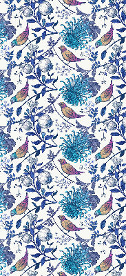 Modern roller blind Blue tree flowers