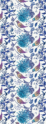 Modern roller blind Blue tree flowers
