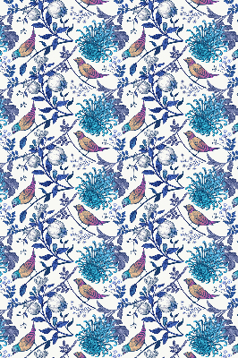 Modern roller blind Blue tree flowers