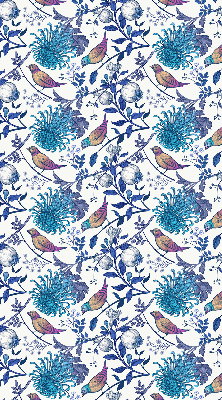 Modern roller blind Blue tree flowers