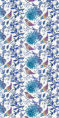 Modern roller blind Blue tree flowers