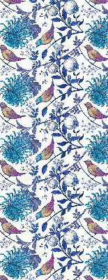 Modern roller blind Blue tree flowers