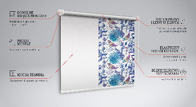 Modern roller blind Blue tree flowers