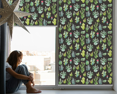 Roller blind for large window Cacti
