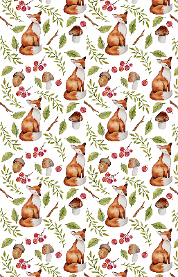 Fabric roller blind Foxes, mushrooms, leaves