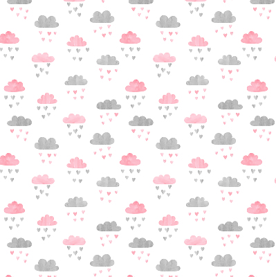 Modern roller blind Pink and gray clouds