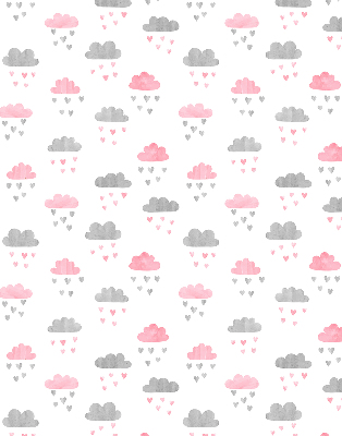 Modern roller blind Pink and gray clouds