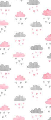 Modern roller blind Pink and gray clouds