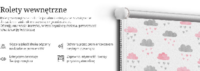 Modern roller blind Pink and gray clouds