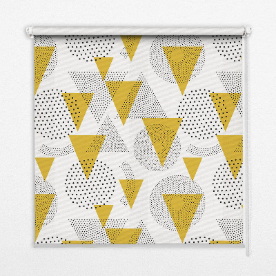Fabric roller blind Triangles and circles made of dots