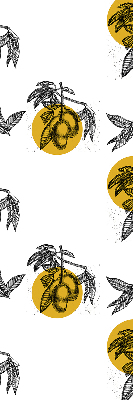 Modern roller blind Fruits and yellow circles
