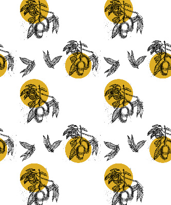 Modern roller blind Fruits and yellow circles