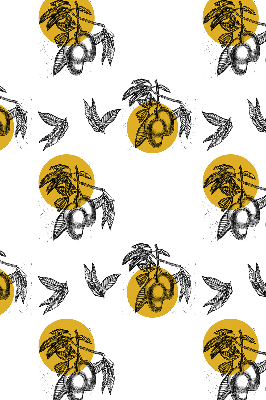 Modern roller blind Fruits and yellow circles