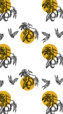 Modern roller blind Fruits and yellow circles