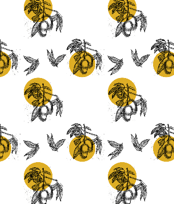 Modern roller blind Fruits and yellow circles