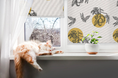 Modern roller blind Fruits and yellow circles