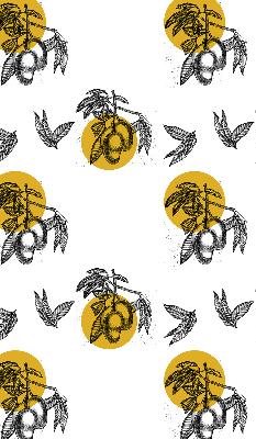 Modern roller blind Fruits and yellow circles