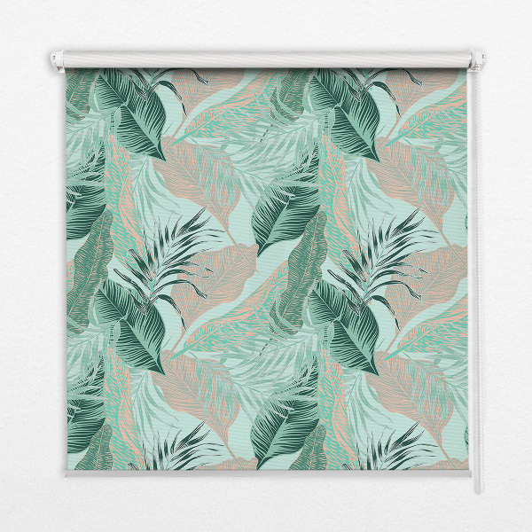Roller blind for large window Tropical leaves