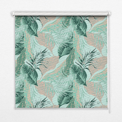 Roller blind for large window Tropical leaves