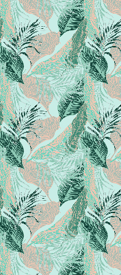 Roller blind for large window with tropical leaves print