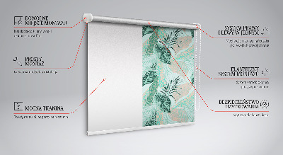 Roller blind for large window Tropical leaves