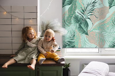 Roller blind for large window Tropical leaves