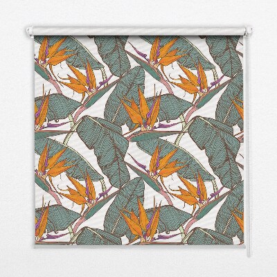 Fabric roller blind Green leaves
