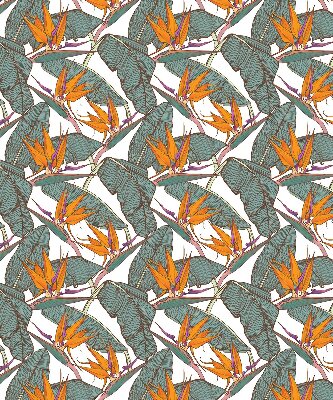 Fabric roller blind Green leaves