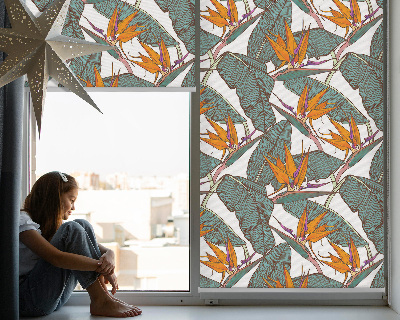 Fabric roller blind Green leaves