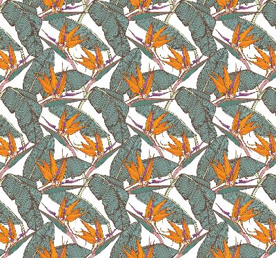 Fabric roller blind Green leaves