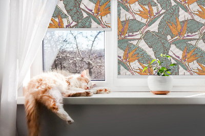 Fabric roller blind Green leaves