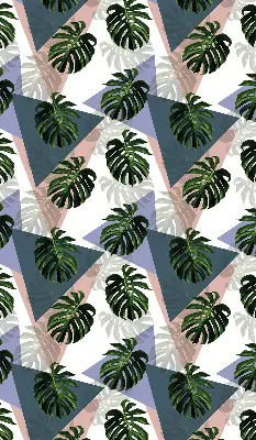 Modern roller blind with a plant leaf pattern