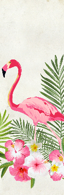 Roller blind for large window Flamingos by the leaves