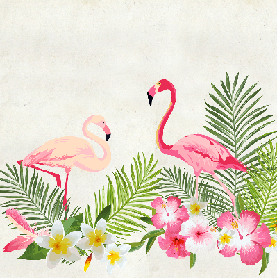Roller blind for large window Flamingos by the leaves