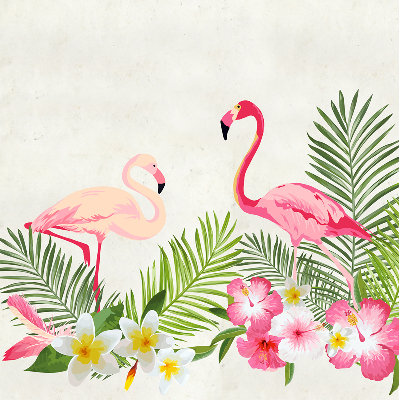 Roller blind for large window Flamingos by the leaves
