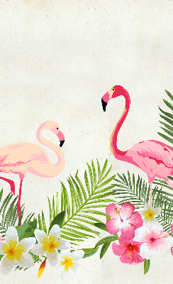 Roller blind for large window Flamingos by the leaves
