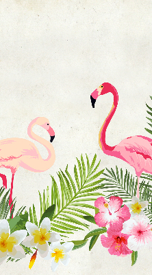 Roller blind for large window Flamingos by the leaves