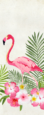 Roller blind for large window Flamingos by the leaves