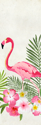Roller blind for large window Flamingos by the leaves