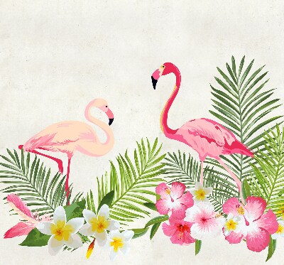 Roller blind for large window Flamingos by the leaves